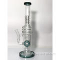 Classic double cages design glass water pipe bongs